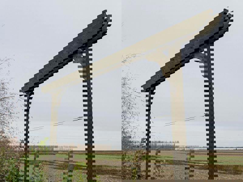 Arbor Garden Solutions Screen Double Beam Pergola, Plant Climbing Arbour - Corbel Sculpted Brace