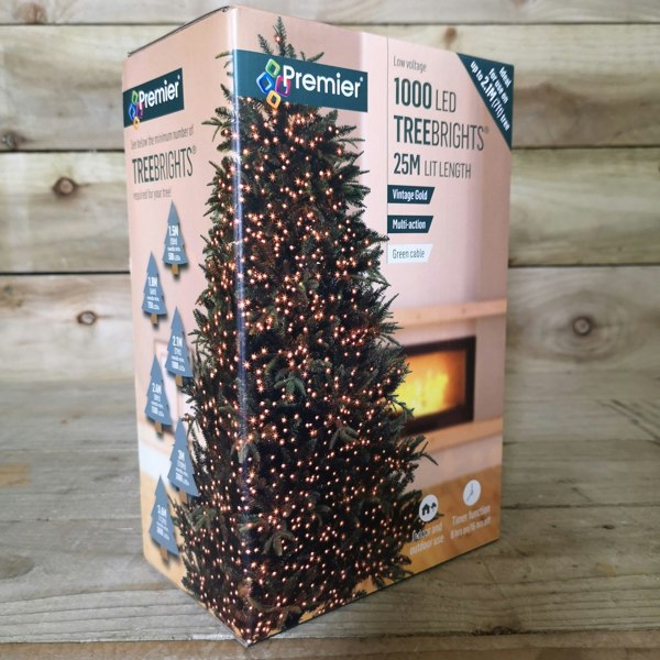 Samuel Alexander 1000 LED 25m Indoor Outdoor Christmas Multi Function Mains Operated String Lights with Timer in Vintage Gold