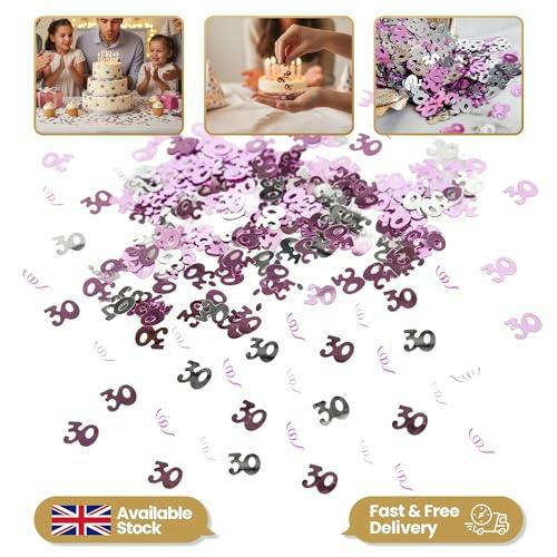 30th Birthday Pink and Silver Foil Confetti Decoration Pack for Party Tables image 4