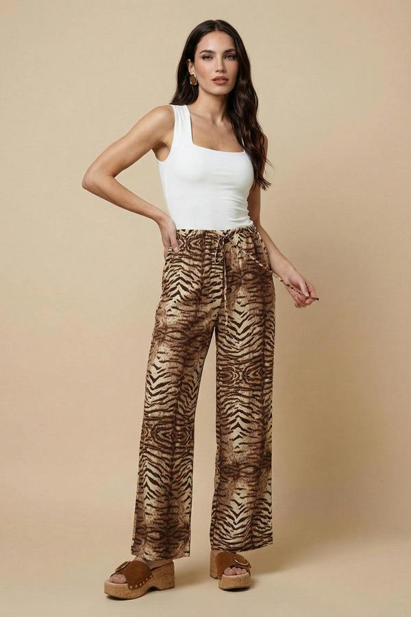 Urban Bliss Zebra Wide Leg Trousers