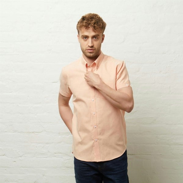 Gabicci V54GW01 Mens Perez Short Sleeve Oxford Shirt Gabicci Vintage - PEACH