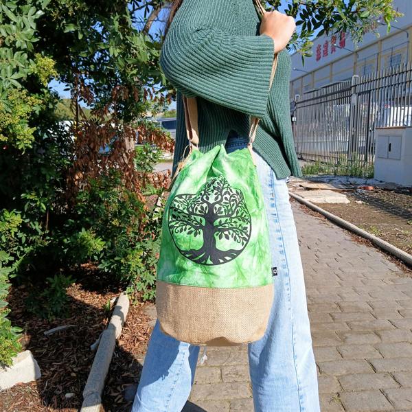 Serano All Natural Backpack - Green Stonewash - Tree of Life