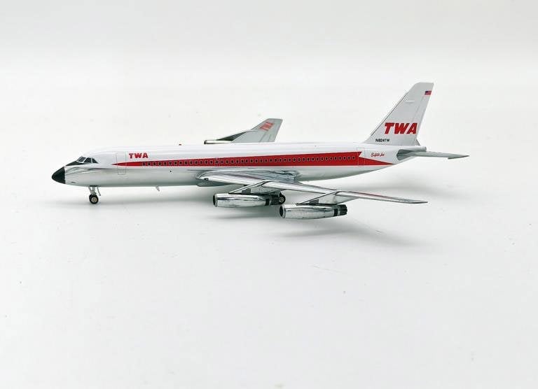 MCSlots TWA CV880 N824TW Polished With Stand 1:200 Scale Inflight200 IF880TW0723P