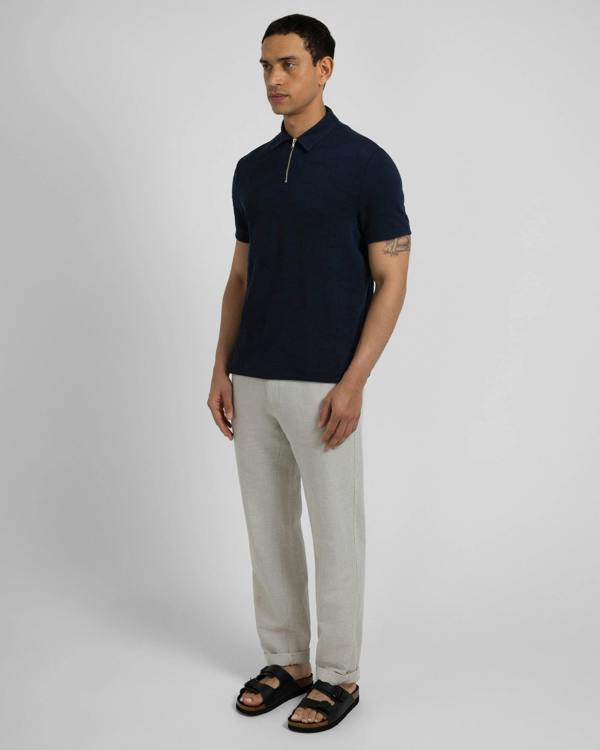 Steel & Jelly Adwell - Linear Floral Jacquard Polo Shirt