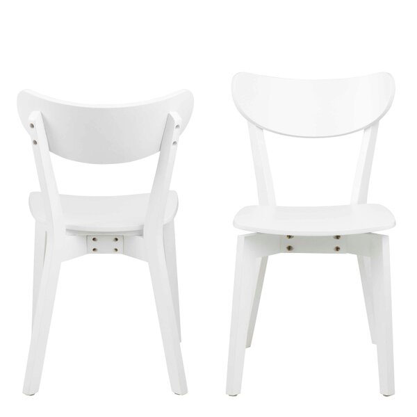 Wyld Haus Set of 2 Saffron White Wooden Dining Chairs