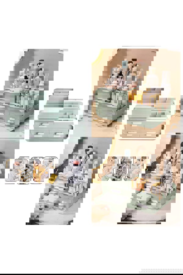 Living and Home Makeup Desk Organizer With Drawers,Countertop Organizer for Home Dormitory Office