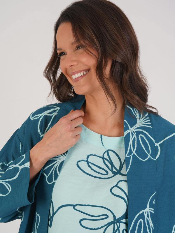VIZ-A-VIZ Floral Print Lightweight Jacket