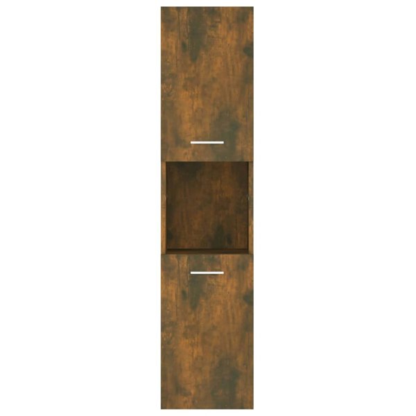 Berkfield Bathroom Cabinet Smoked Oak 30x30x130 cm Engineered Wood