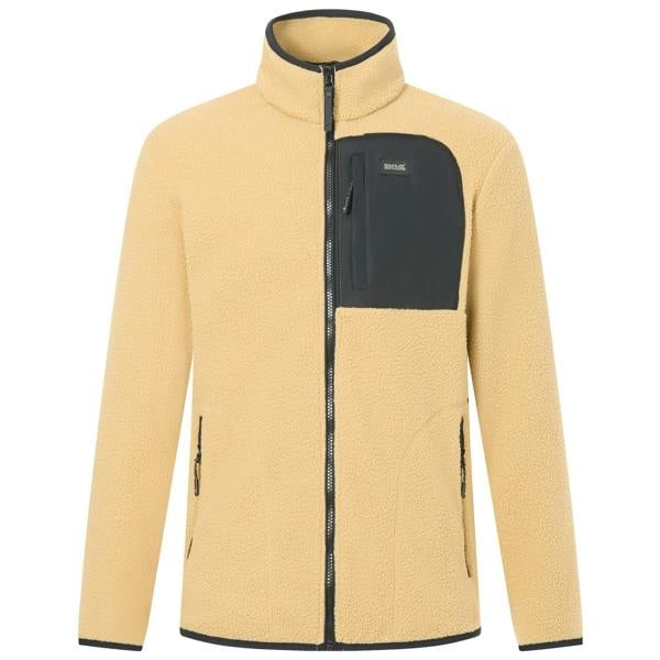 Regatta Mens Frankie Borg Fleece Jacket - Desert Beige/Black - 