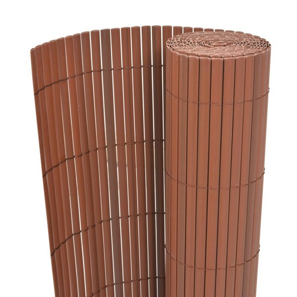 Berkfield Double-Sided Garden Fence PVC 90x500 cm Brown