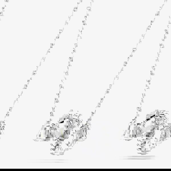 Swarovski Matrix Rhodium Plated White Zirconia Knot Necklace 5728553