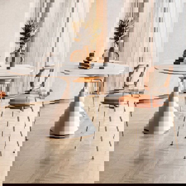 Ozzie Rattan Dining Chair, Round Seat Pad-Weilai concept-Weilai Concept