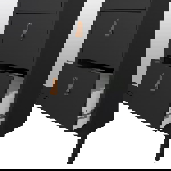 Furniture To Go Barcelona Wardrobe with 2 doors + 1 mirror door + 2 drawers Matt Black