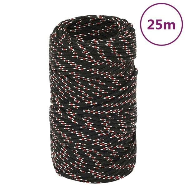 Berkfield Boat Rope Black 2 mm 25 m Polypropylene