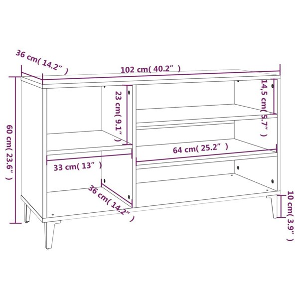 Berkfield Shoe Cabinet Grey Sonoma 102x36x60 cm Engineered Wood