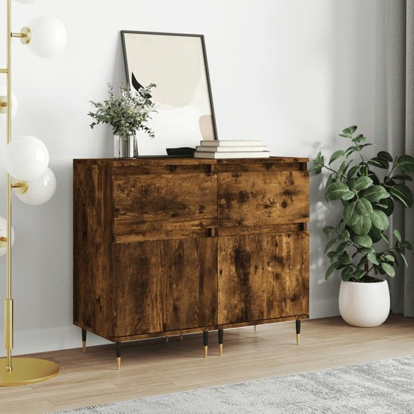 Berkfield Sideboards 2 pcs Smoked Oak 40x35x70 cm Engineered Wood