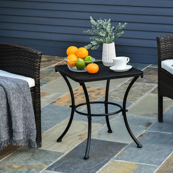 Wyld Haus Aritte Metal Black Square Outdoor Bistro Table 45 x 45 x 50cm