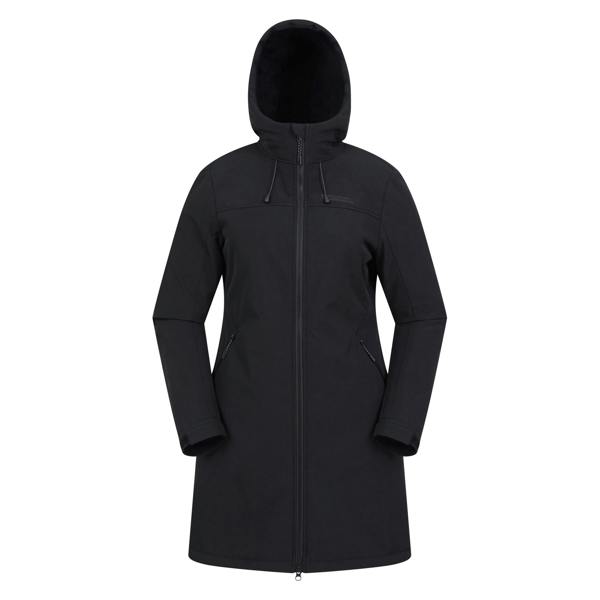 Mountain Warehouse Womens/Ladies Fern Longline Soft Shell Jacket - Black - 