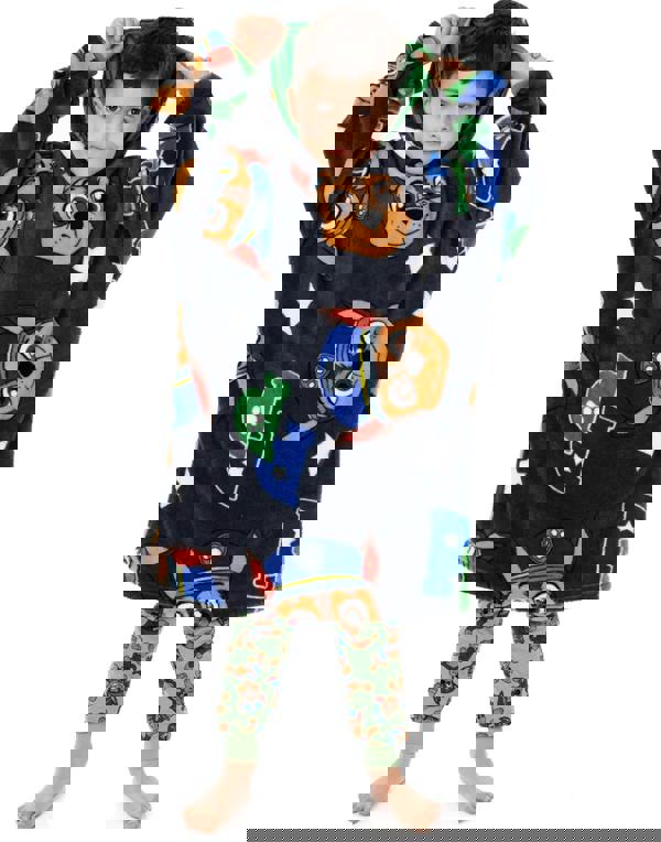 Paw Patrol Boys Grey Chase All-Over Print Blanket Hoodie