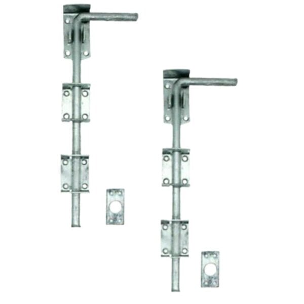 EDH Door Hardware 2x 15" Heavy Duty Drop Bolts–Galvanised Gate, Stable, Shed, Garage Sliding Lock