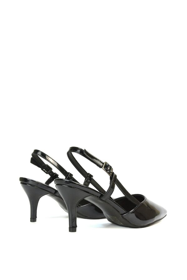 XY LONDON Mid Heel Stilettos Pointed Toe Slingback Court Shoes