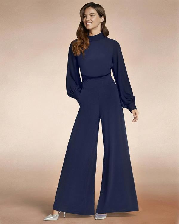 HotSquash Wide Leg Jumpsuit with Blouson Sleeve