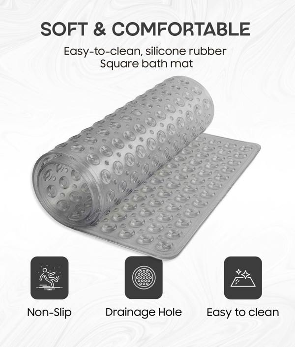 ADOV Square Shower Mat Non Slip Anti Mould, 53 x 53cm Bath Mat for Inside-Shower