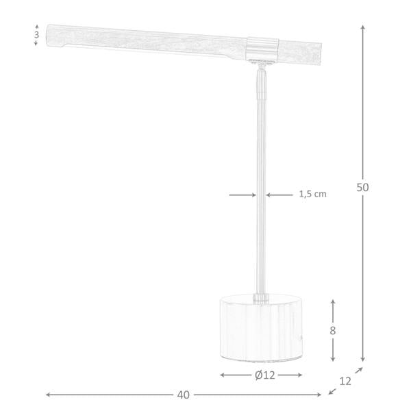 Angel Cerdá Table lamp in walnut-effect steel and polished gold steel 8122