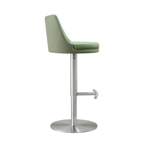 Furniture Edit Reagan Sea Foam Green and Silver Adjustable Bar Stool