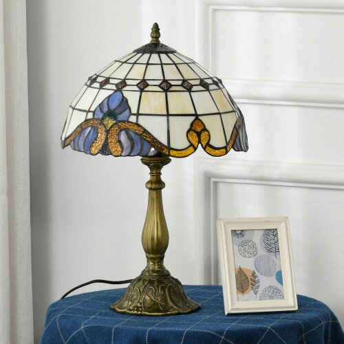 Wyld Haus Noka Glass And Metal Multi Colour Handcrafted Stained Glass Table Lamp