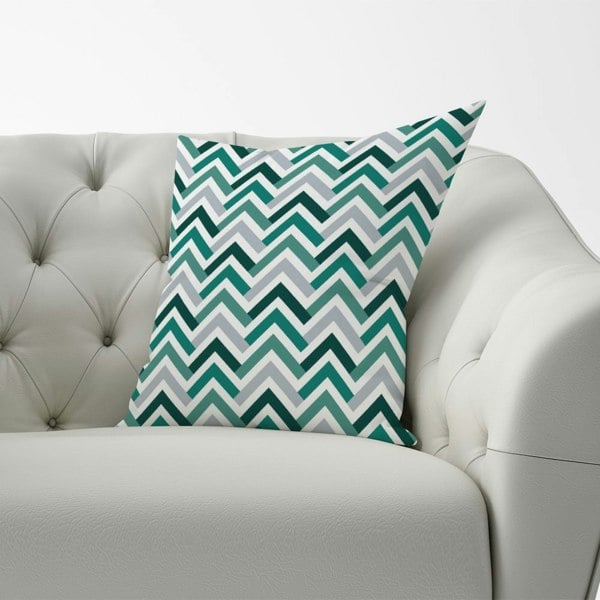 Warren Reed Geometric Retro Vintage Colored Chevron Pattern Cushions