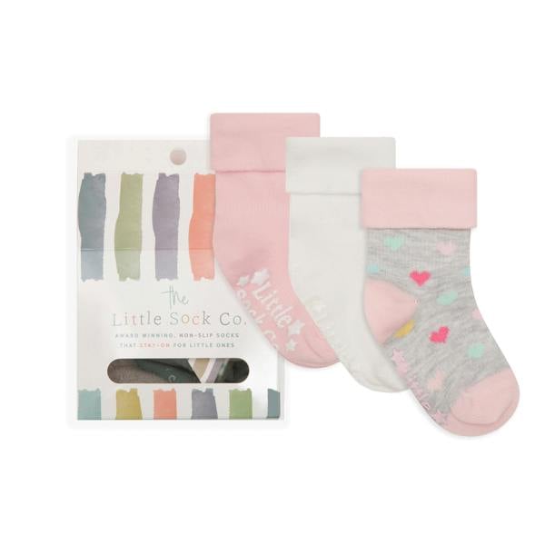 Little Sock Co. Gift Box of Socks - 3 Pairs of Original Non-Slip Stay-on Socks