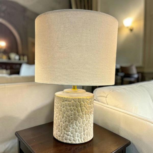 CERAMIC TABLE LAMP H 36.5CM W 25CM - Modern Lighting Décor Accent with Warm Glow, Corded Design & Switch Control for Bedroom, Home & Office Décor