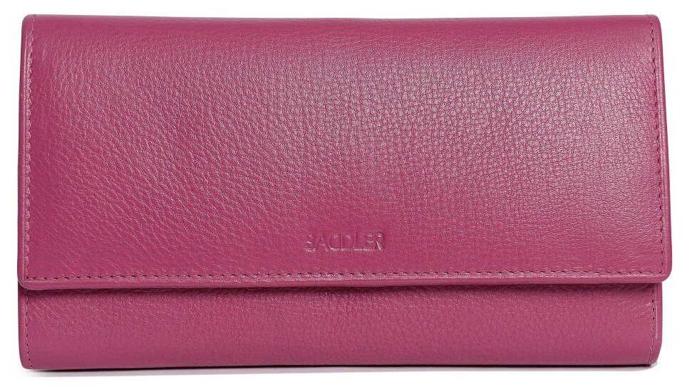 SADDLER Large Leather Multi-Section Purse "Grace" – Handmade by Saddler | RFID Protected & Gift Boxed - Magenta
