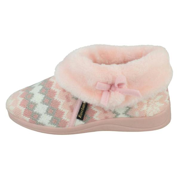 Rosebank Ladies Rosebank Memory Foam Norwegian Print Bootee Slippers Penny