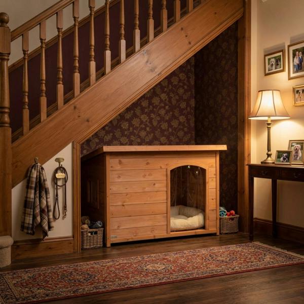 Samuel Alexander Large Wooden Indoor Dog House & Pet Den with Window