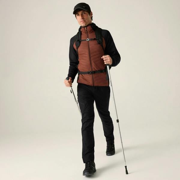 Regatta Mens Andreson Hybrid Jacket - Burnt Henna/Black