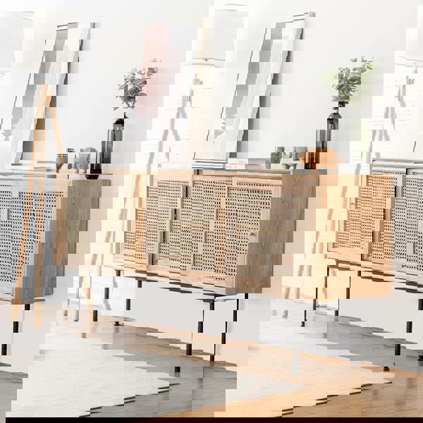 Cement Sideboard / TV Stand, Light Oak-Weilai Concept-Weilai Concept