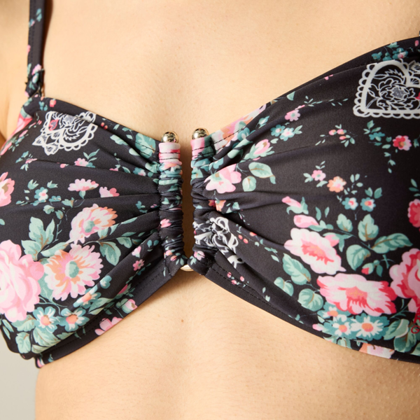 Regatta Womens Cath Kidston Hackney Rose Bikini Top - Black