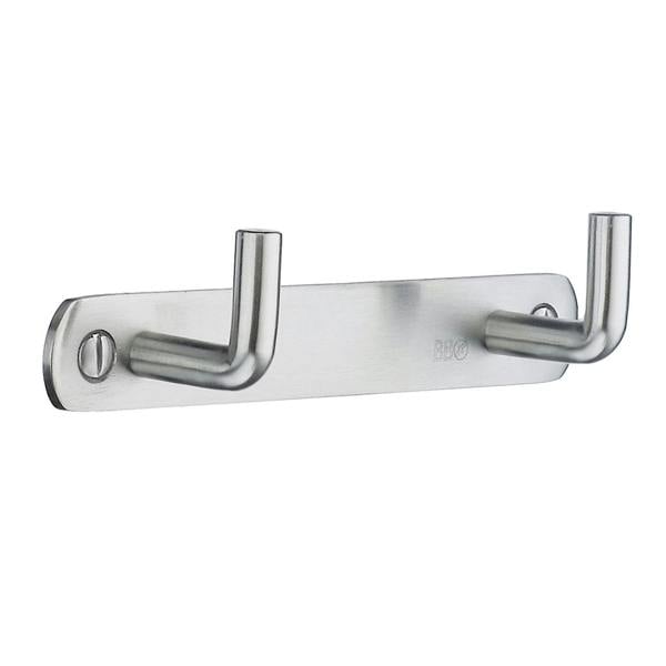 Brushed stainless steel Double hook coat rack
