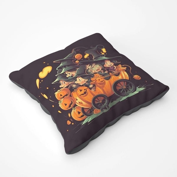 Warren Reed A Magical Pumpkin Carriage Floor Cushion