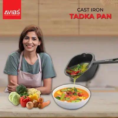 AVIAS CAST IRON SQUARE TADKA PAN 12 CM- medium