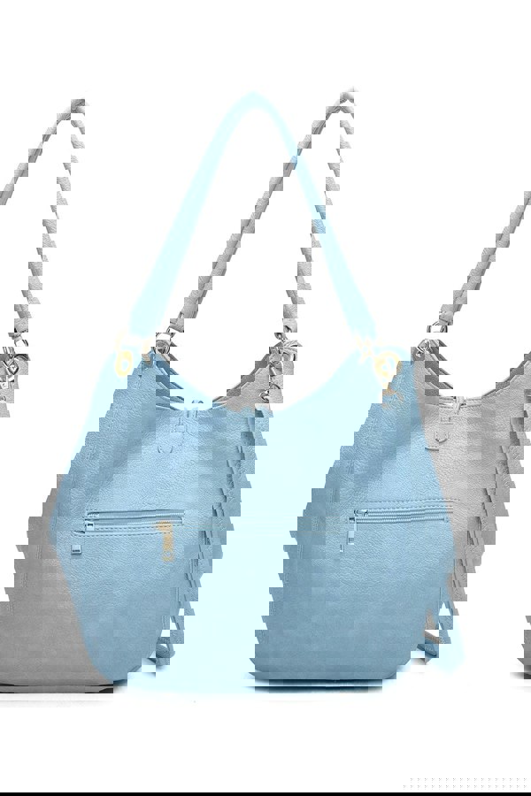 Kitise Wood Button Stylish Slouch Tote Shoulder Bag