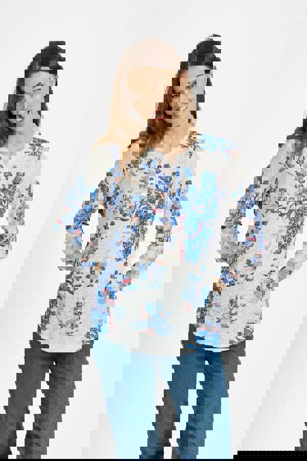 Mudflower Large Floral Print Lightweight Top