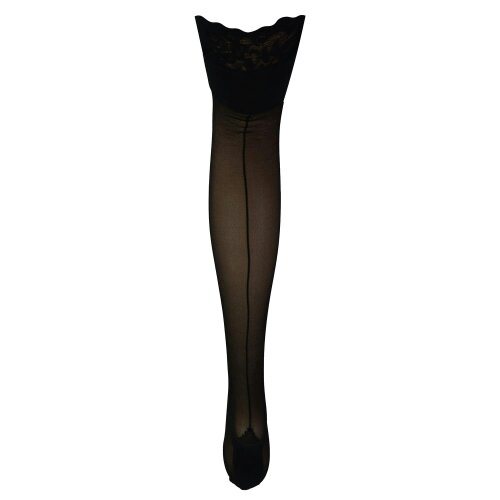 Sock Snob Ladies Lace Top Stockings Sheer Stretch Black Hosiery Elegant Fit