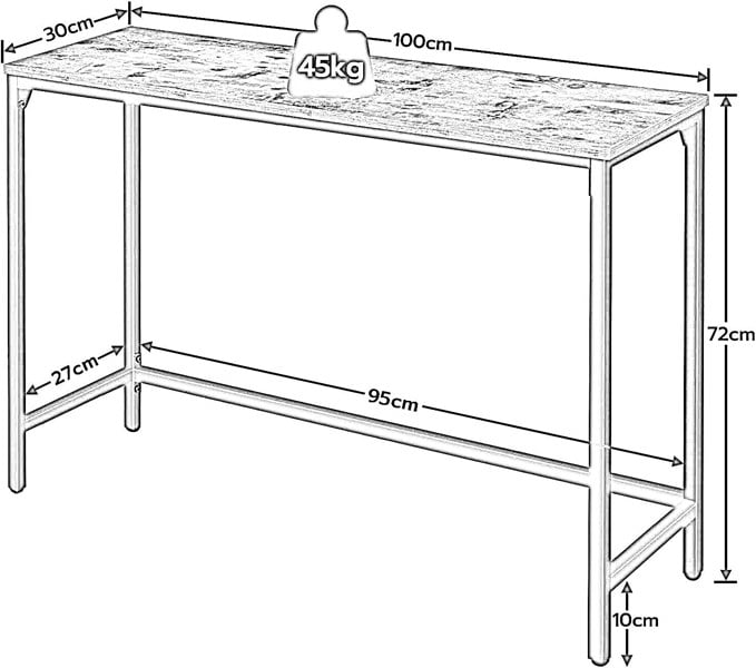 Rafaelo Mobilia Side Table with Adjustable Support Bar