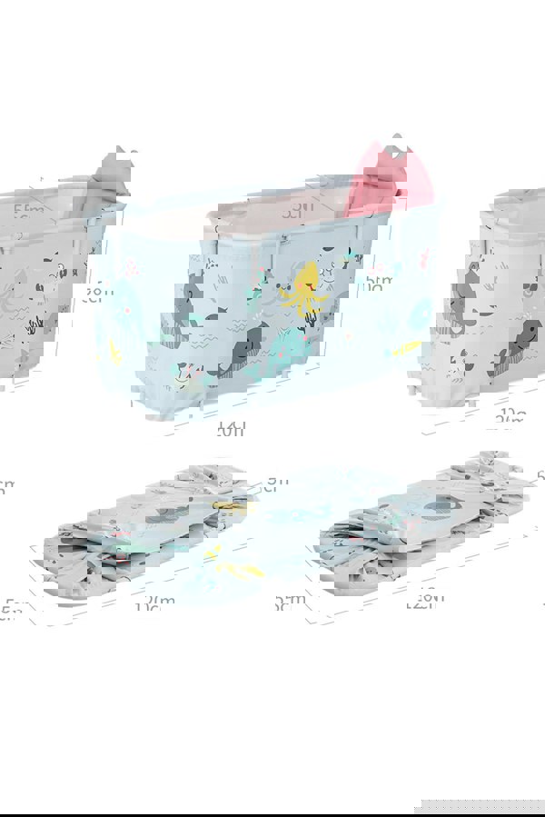 Living and Home 120cm W x 55cm D x 50cm H Large Portable Foldable Bathtub with Cushion Light Blue