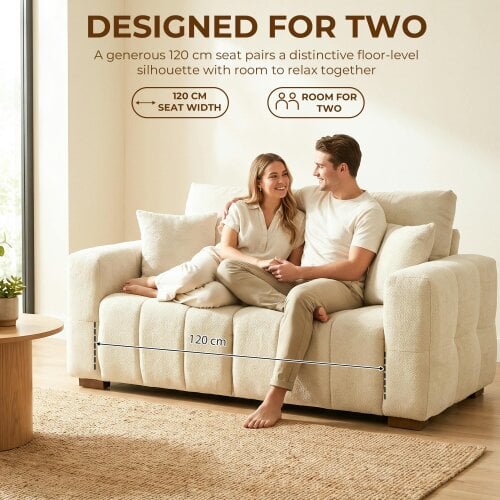HOMCOM 2 Seater Sofa, Upholstered Small Couch with Pillows