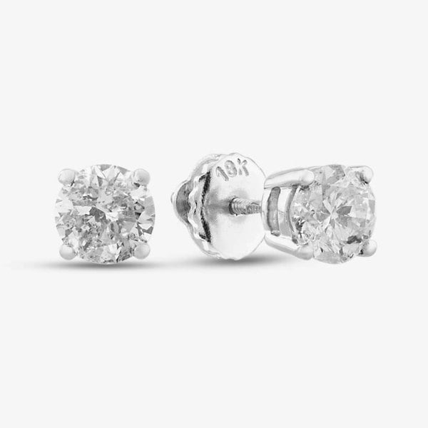 T. H. Baker 18ct White Gold 1.00ct Diamond Screw Back Stud Earrings TH013225114639