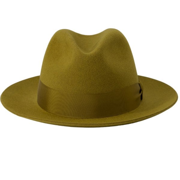 Gamble & Gunn Molton Luxury Handmade Fur Felt Fedora - Dark Mustard